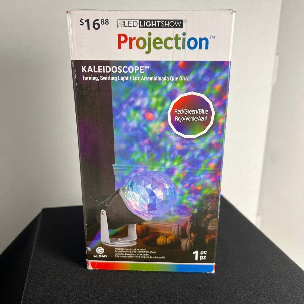 Gemmy LED Lightshow Kaleidoscope Projection Turning Swirling Light RGB 55308